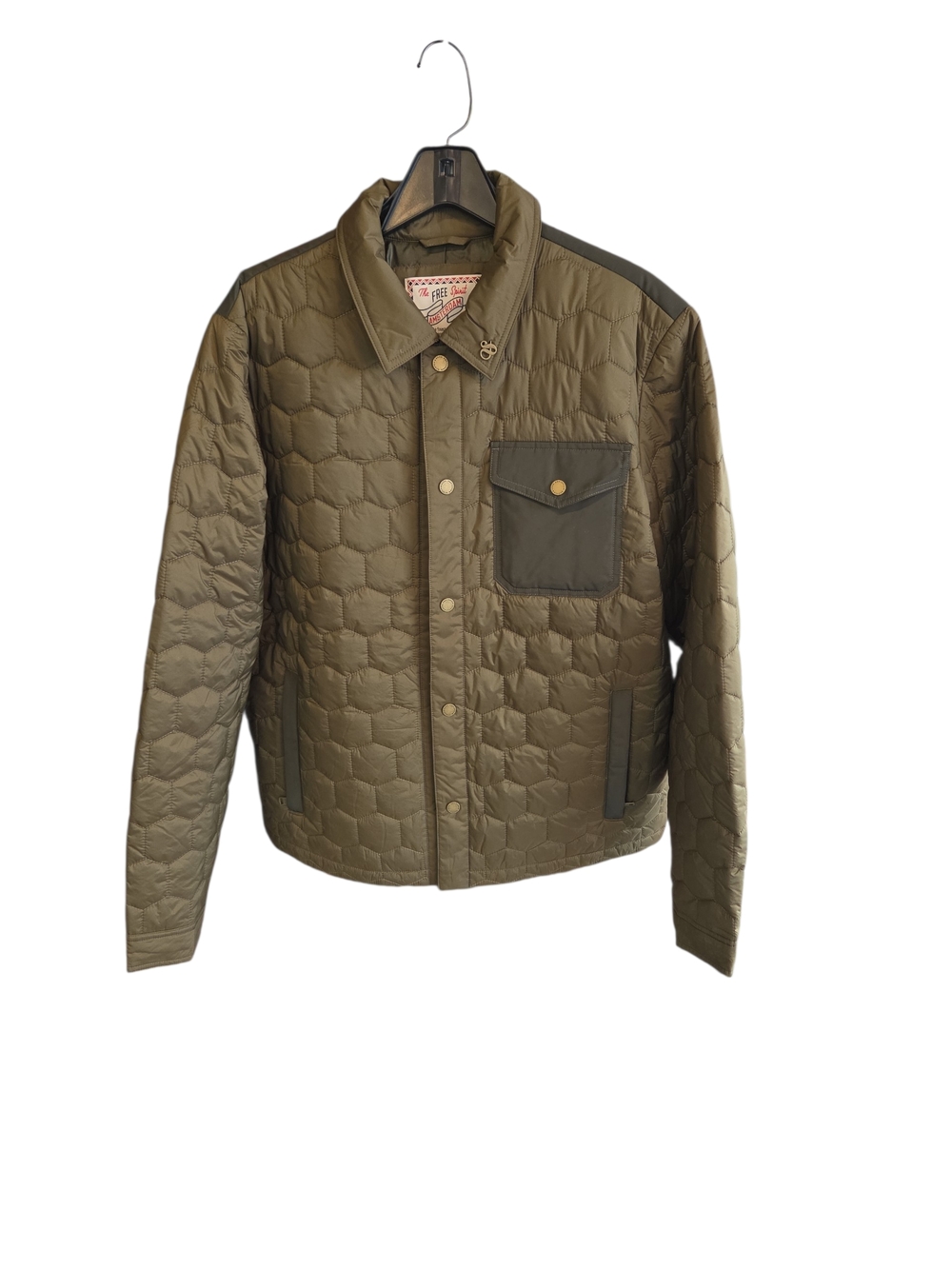 Scotch & Soda Medium NEW Men's Quilted Puffer Jacket in Olive Green